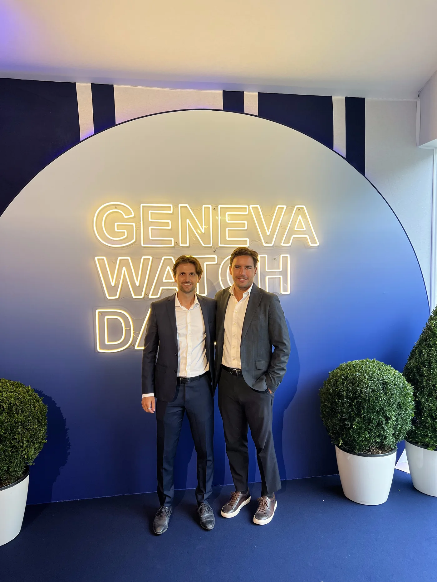Basile Caillé and Mathieu Chény, co-founders of Horae, at Geneva Watch Days